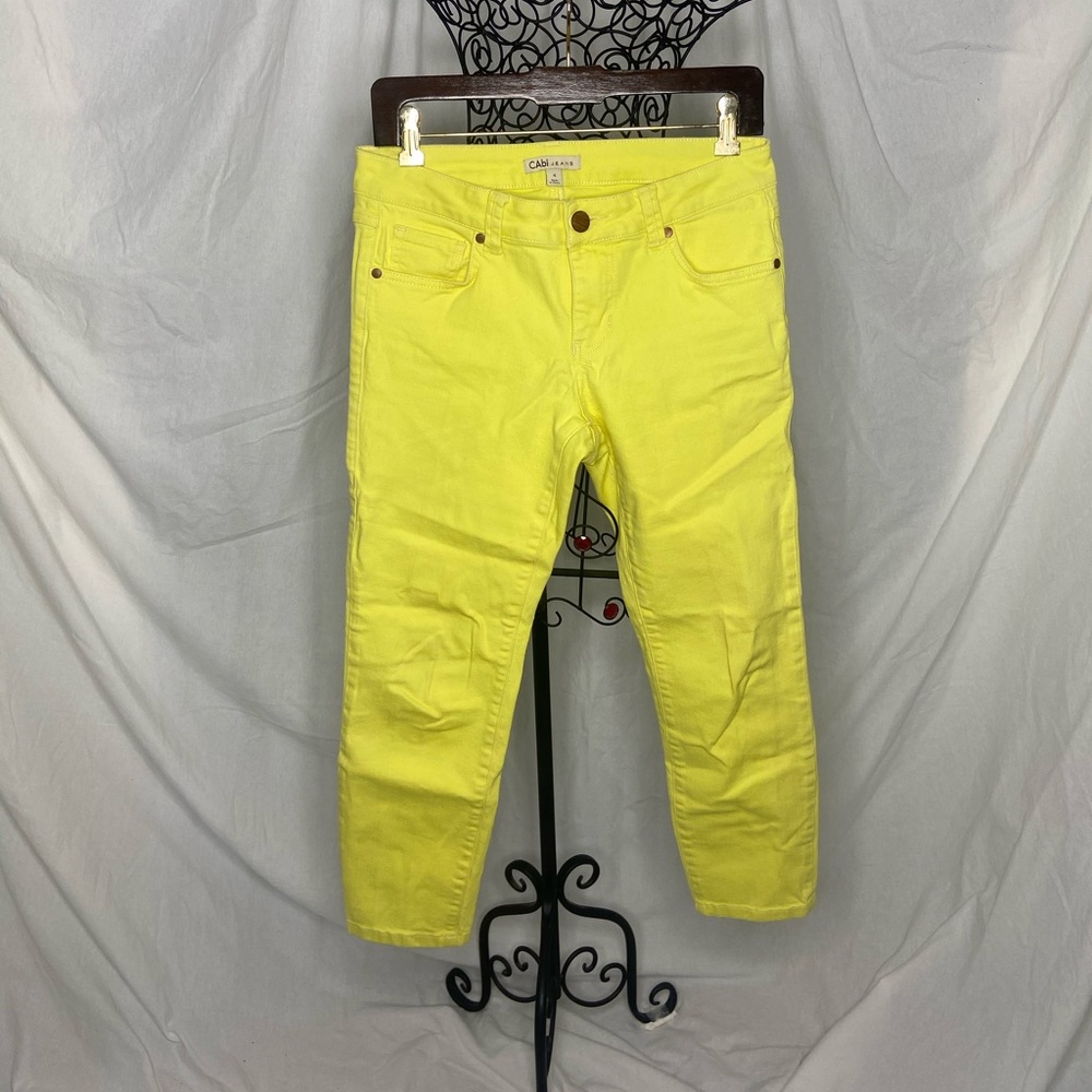 CAbi Crop Yellow Jeans Style #760 Size 4